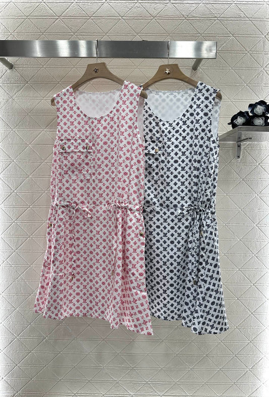 L 2025 new product Drawstring vest dress