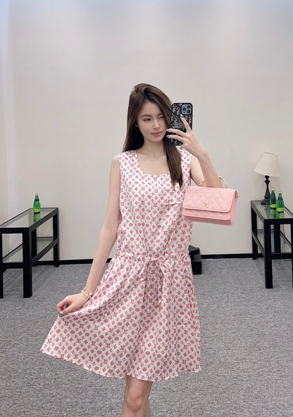 L 2025 new product Drawstring vest dress