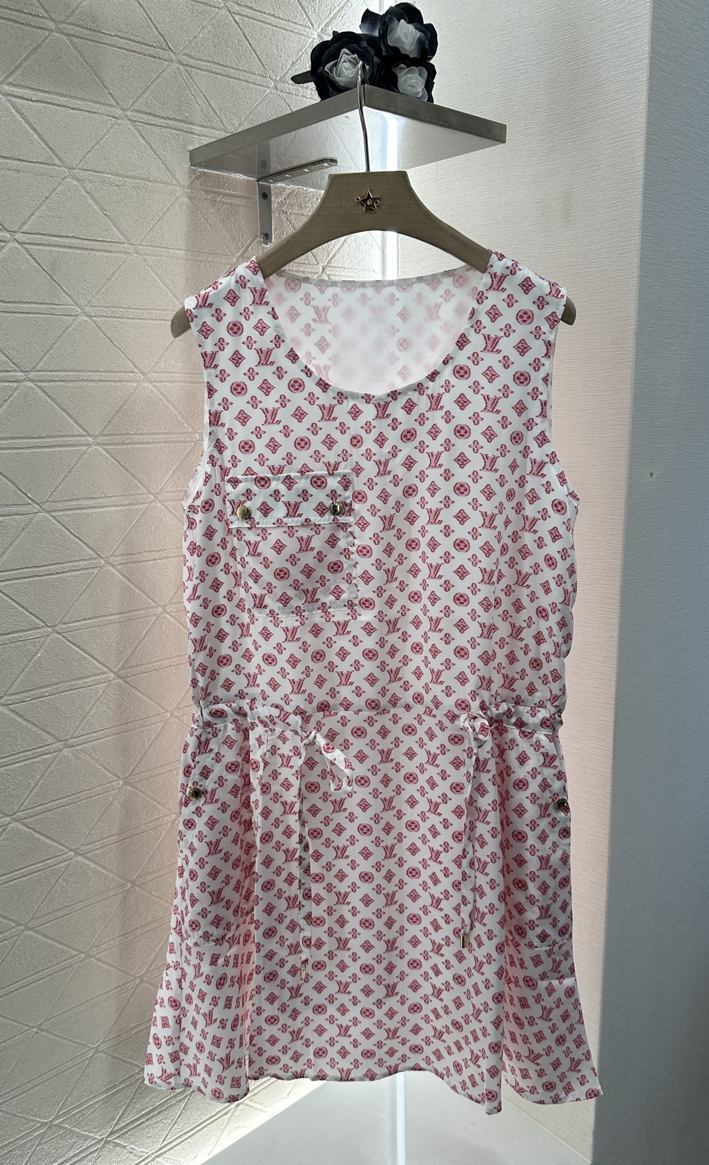 L 2025 new product Drawstring vest dress