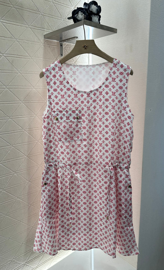 L 2025 new product Drawstring vest dress
