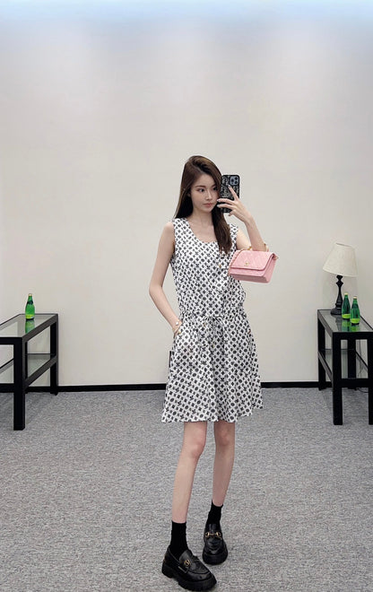 L 2025 new product Drawstring vest dress