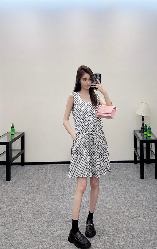L 2025 new product Drawstring vest dress
