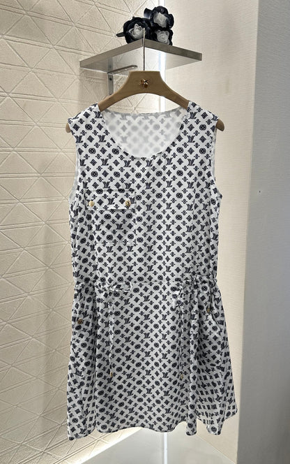 L 2025 new product Drawstring vest dress