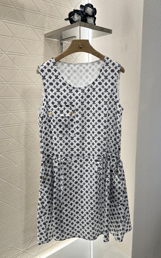L 2025 new product Drawstring vest dress