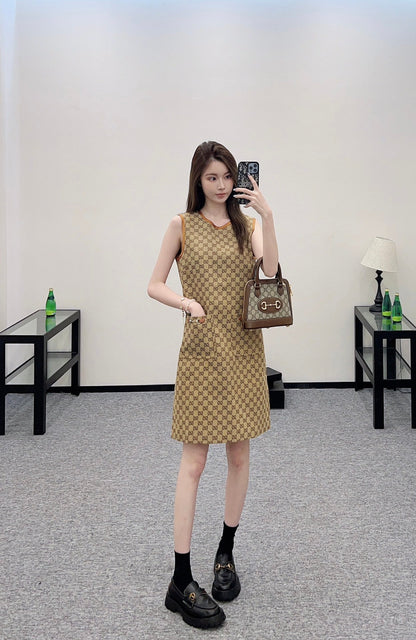 G 2025 new product Jacquard vest dress