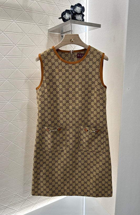 G 2025 new product Jacquard vest dress