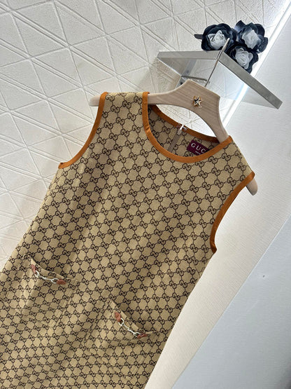 G 2025 new product Jacquard vest dress