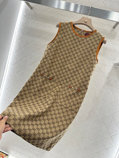 G 2025 new product Jacquard vest dress