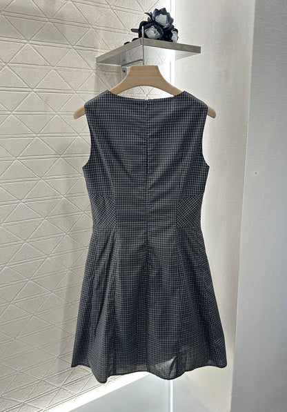 M 2025 new product Plaid lace vest skirt
