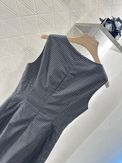 M 2025 new product Plaid lace vest skirt