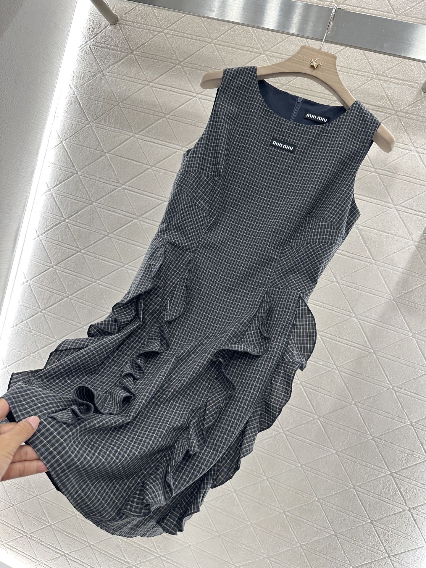 M 2025 new product Plaid lace vest skirt