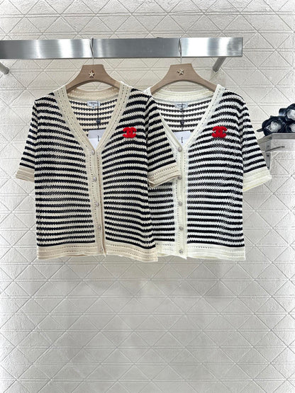 C 2025 new product Knitted short-sleeved cardigan