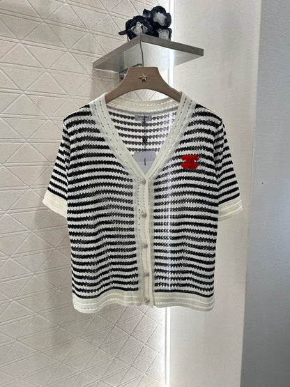 C 2025 new product Knitted short-sleeved cardigan