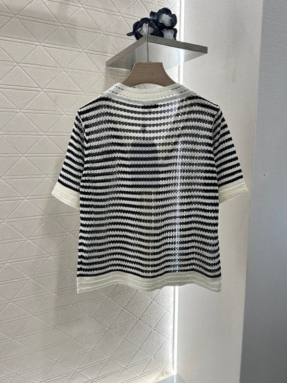 C 2025 new product Knitted short-sleeved cardigan