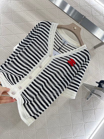 C 2025 new product Knitted short-sleeved cardigan