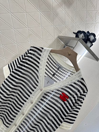 C 2025 new product Knitted short-sleeved cardigan