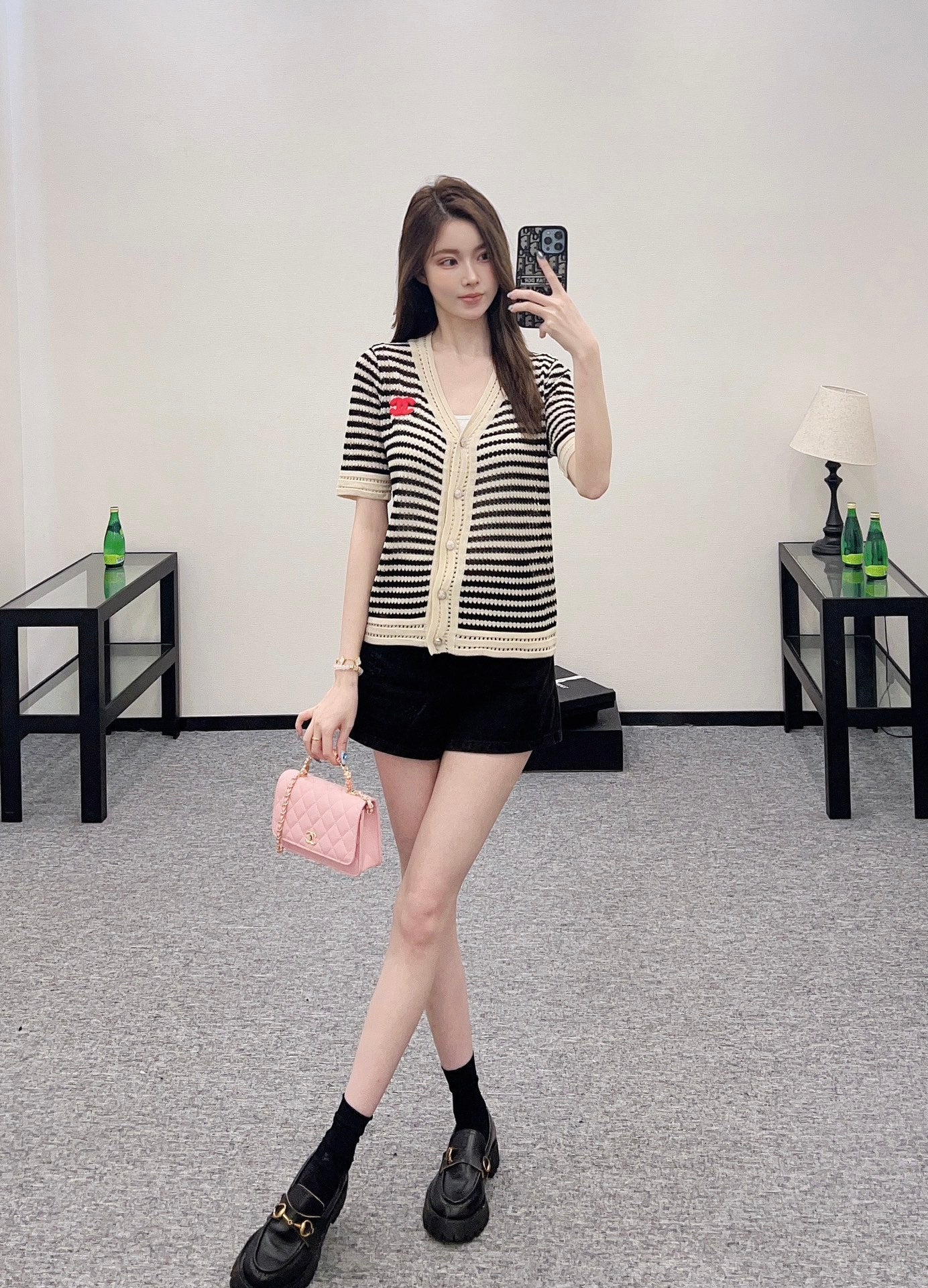 C 2025 new product Knitted short-sleeved cardigan