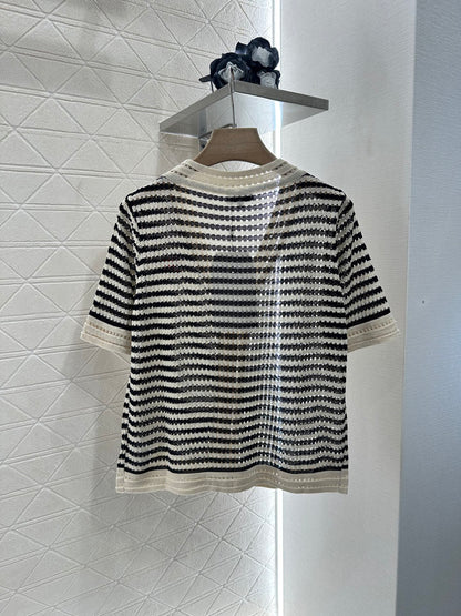 C 2025 new product Knitted short-sleeved cardigan