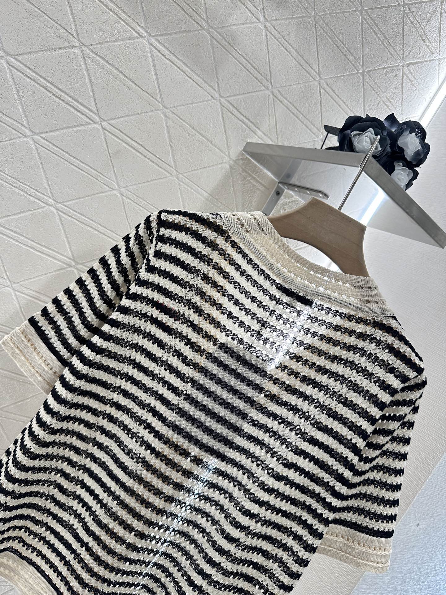 C 2025 new product Knitted short-sleeved cardigan