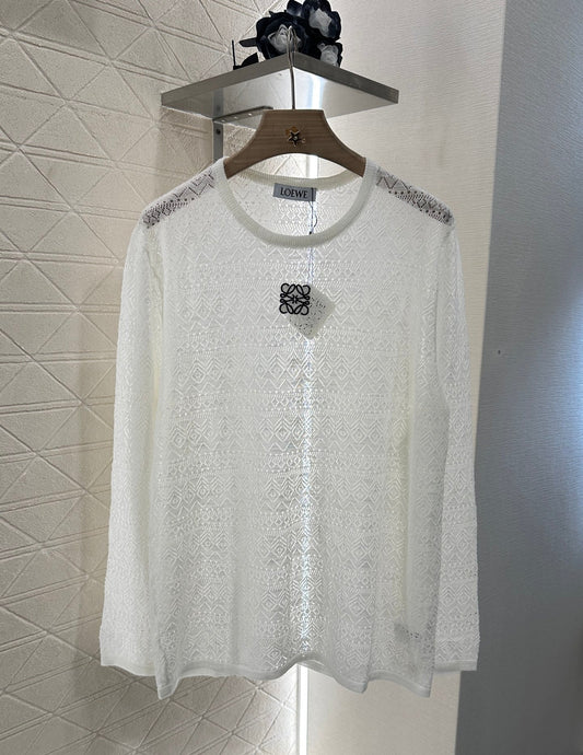 Lo 2025 new product Hollow knitted long sleeves