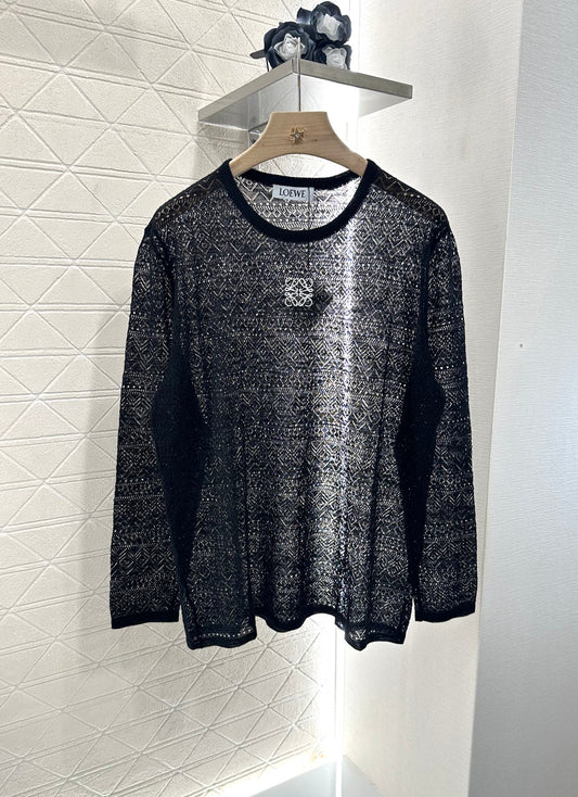 Lo 2025 new product Hollow knitted long sleeves