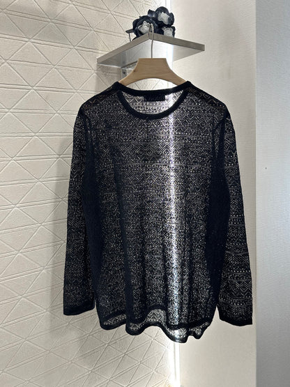 Lo 2025 new product Hollow knitted long sleeves