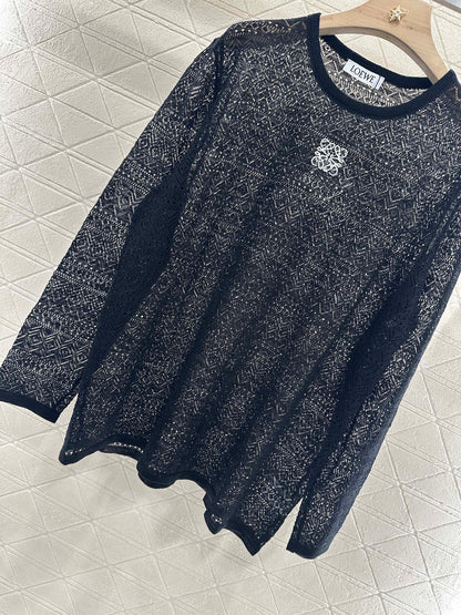 Lo 2025 new product Hollow knitted long sleeves