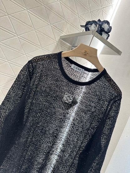 Lo 2025 new product Hollow knitted long sleeves