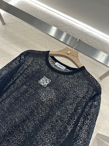 Lo 2025 new product Hollow knitted long sleeves