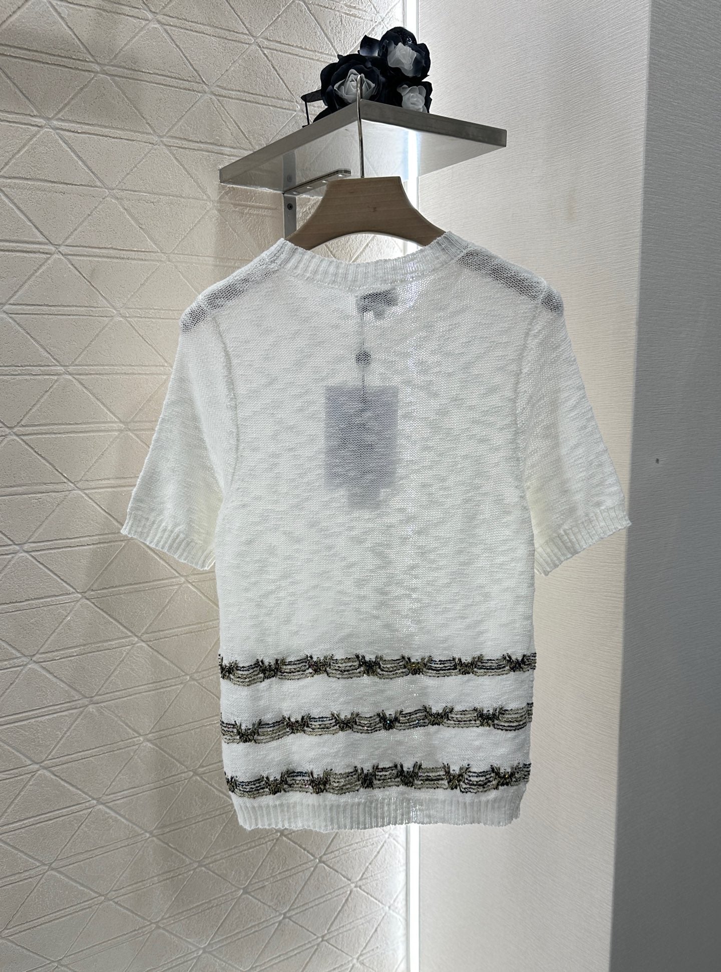 C 2025 new product Embroidered knitted short sleeves