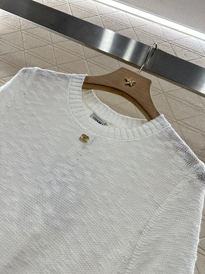 C 2025 new product Embroidered knitted short sleeves