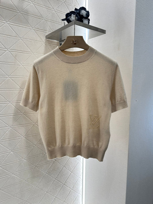 L 2025 new products Embroidered knitted short sleeves