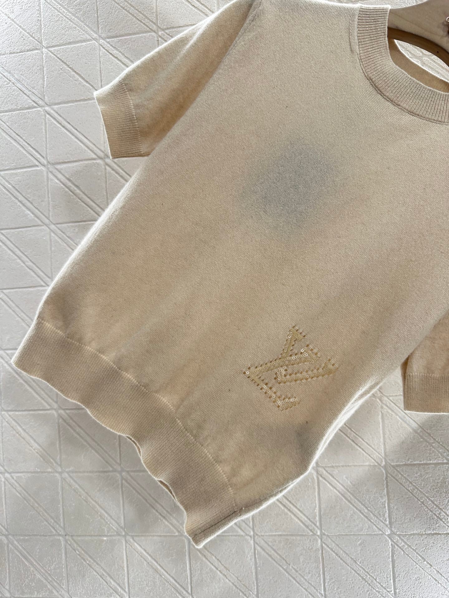 L 2025 new products Embroidered knitted short sleeves