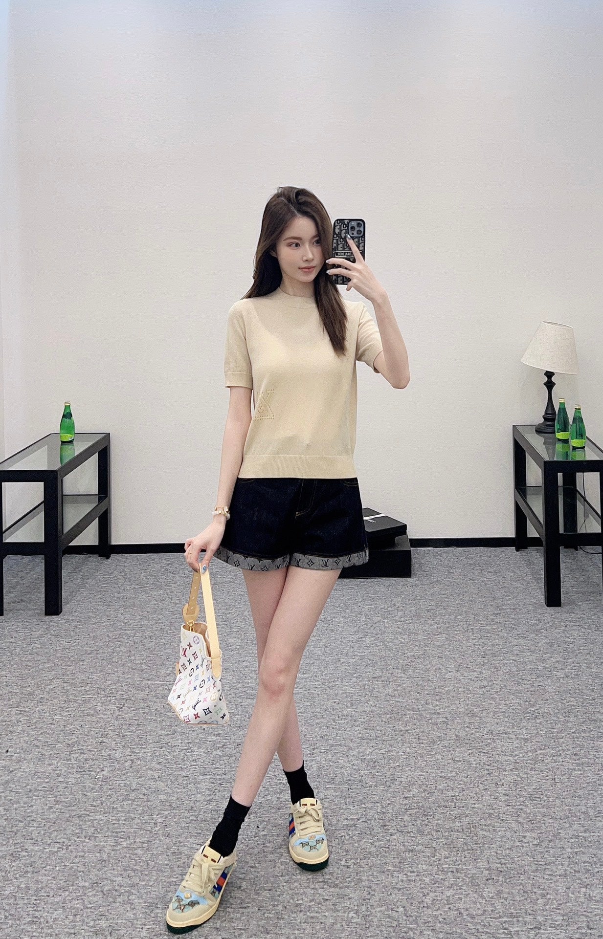 L 2025 new products Embroidered knitted short sleeves