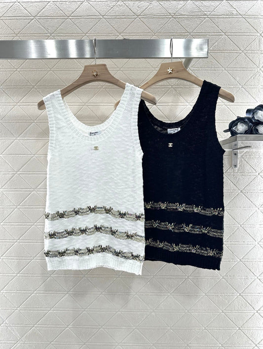 C 2025 new product Embroidered knitted vest