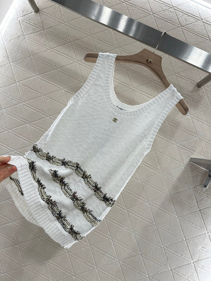 C 2025 new product Embroidered knitted vest