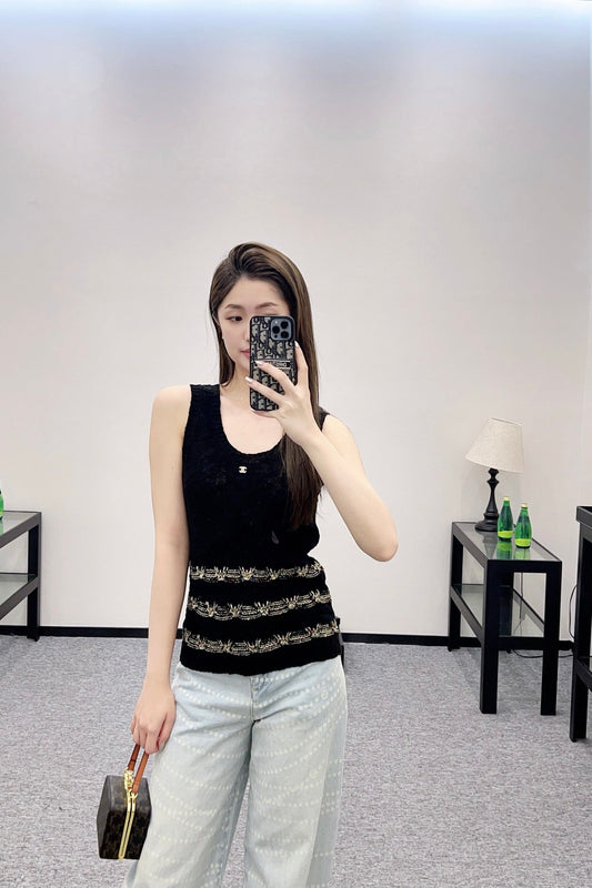 C 2025 new product Embroidered knitted vest