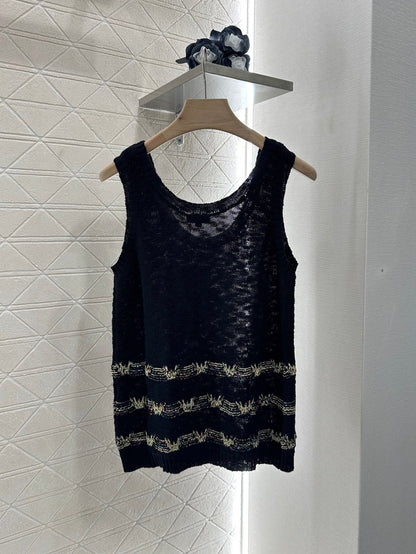 C 2025 new product Embroidered knitted vest