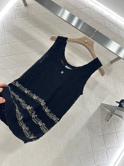 C 2025 new product Embroidered knitted vest