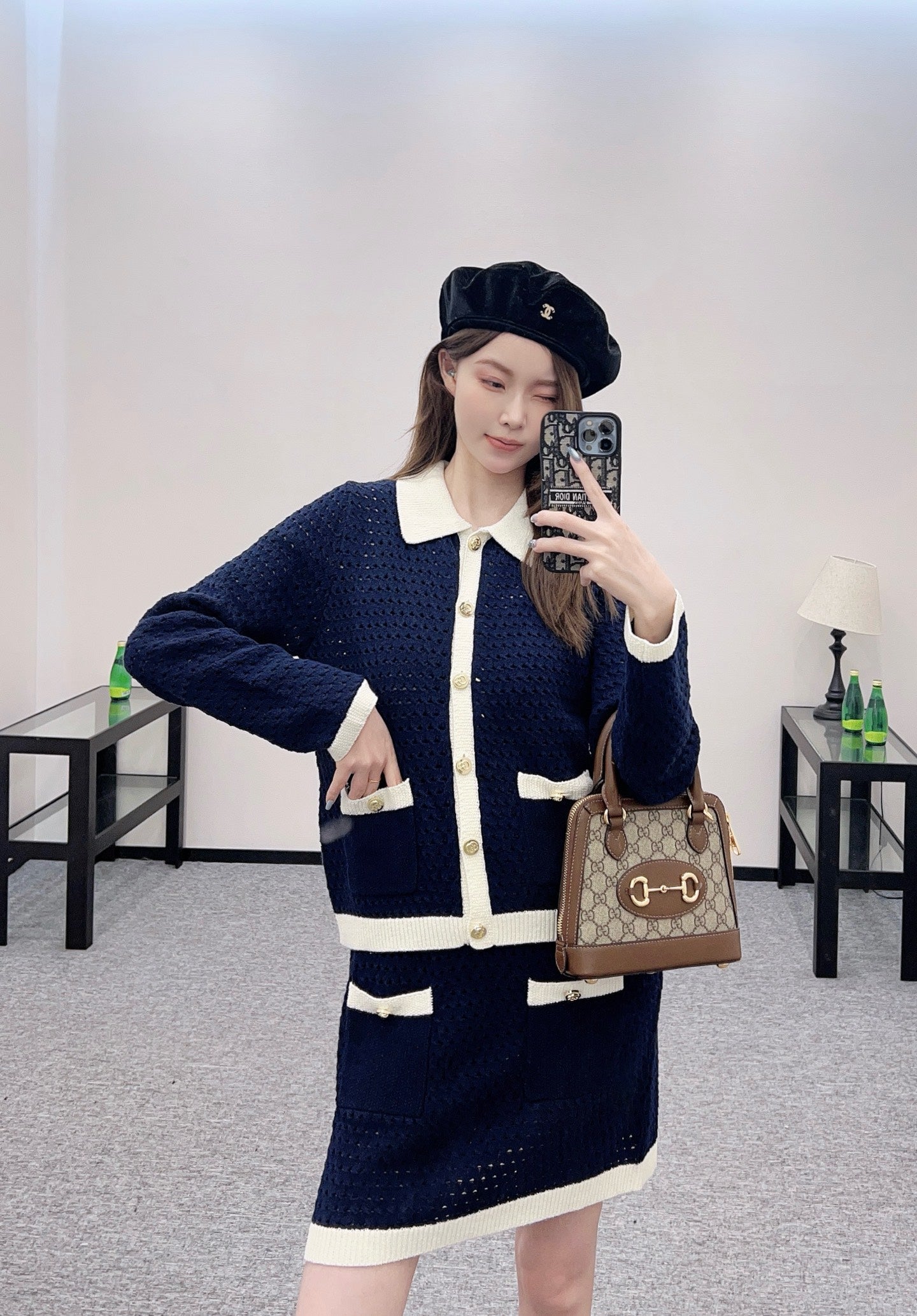 G 2025 new product Hollow knitted cardigan