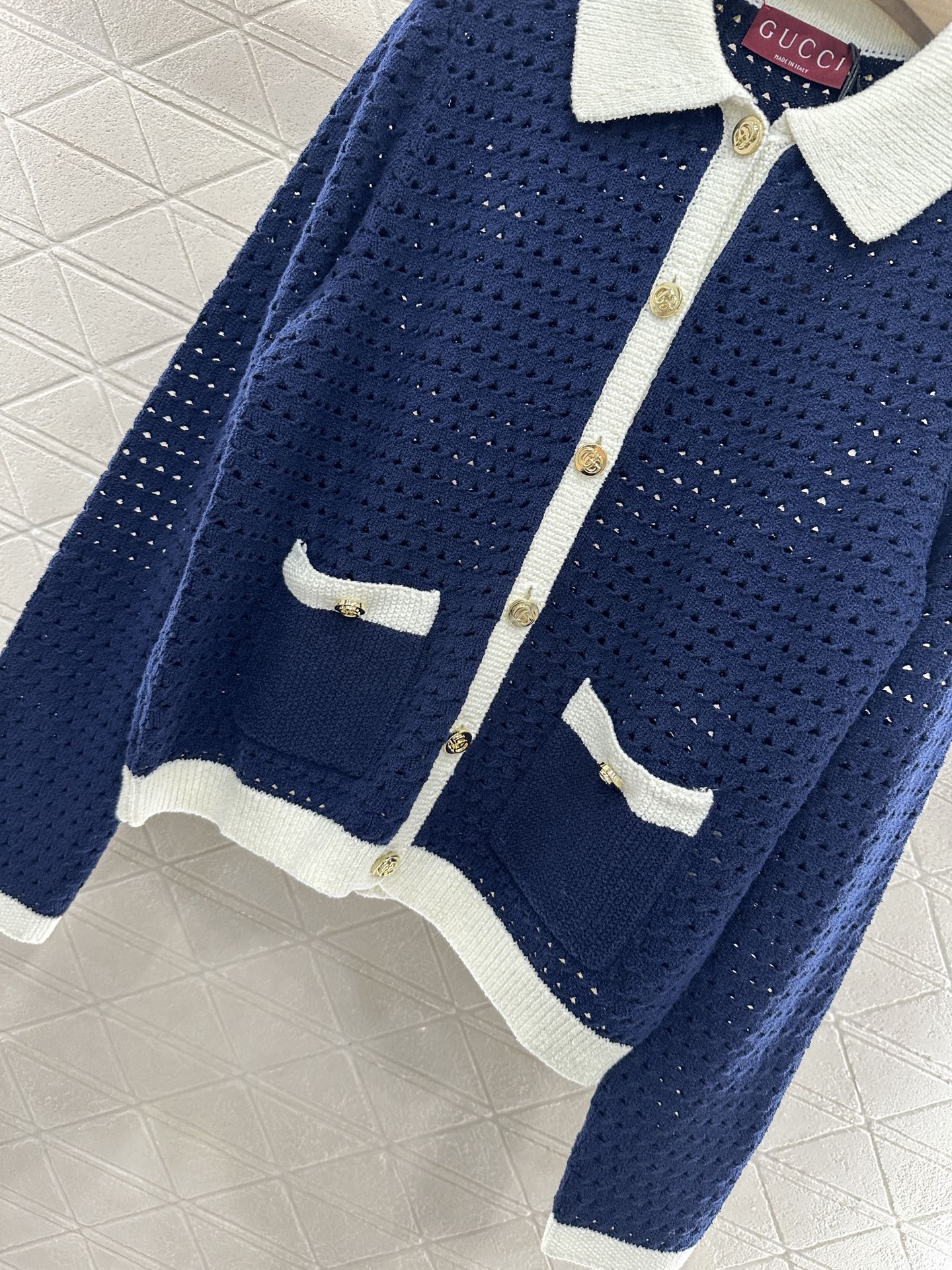 G 2025 new product Hollow knitted cardigan