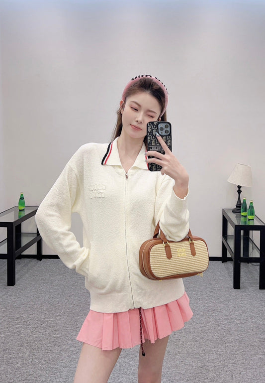 M 2025 new product Zipper knitted cardigan