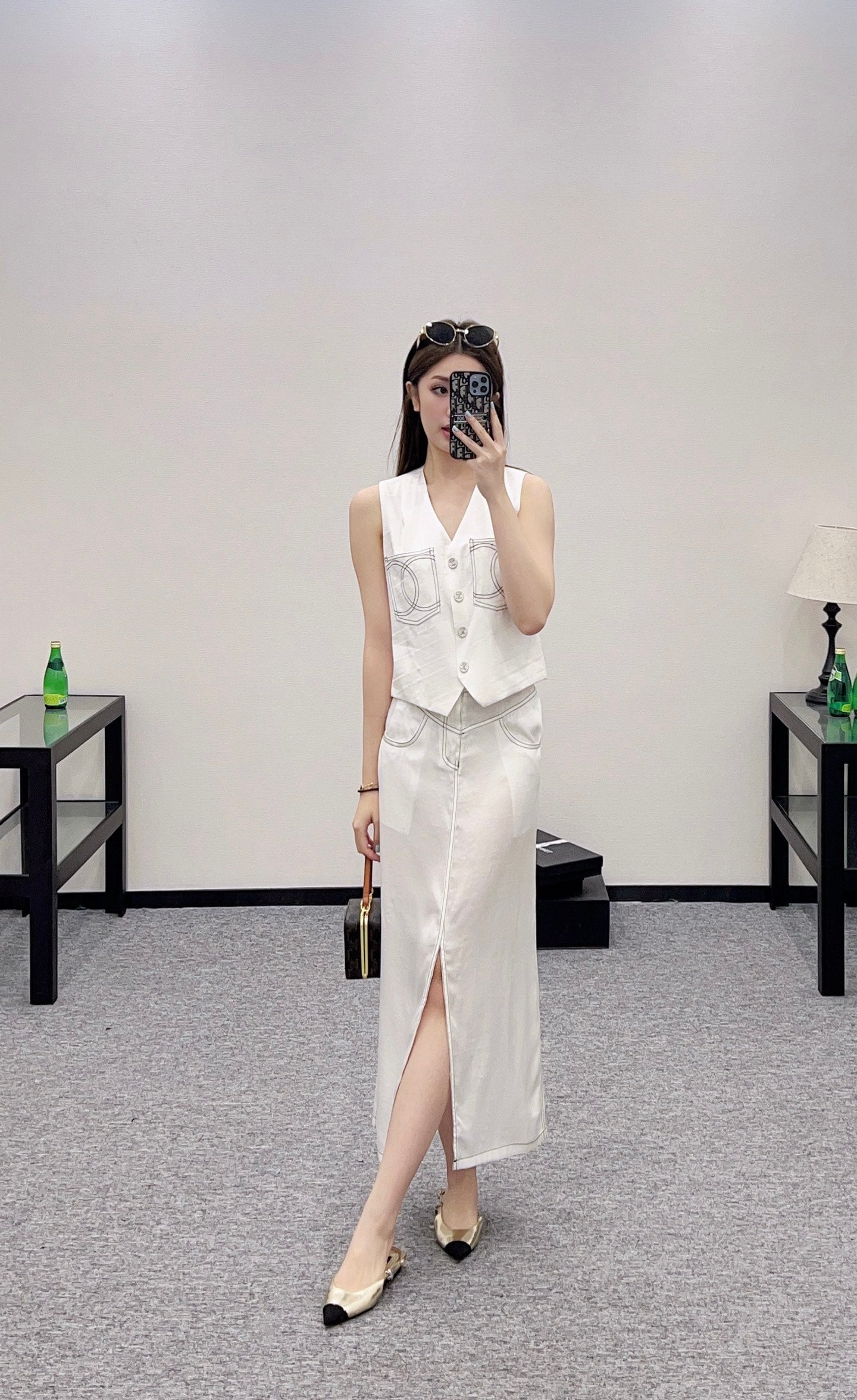 C 2025 new product Vest slit long skirt suit