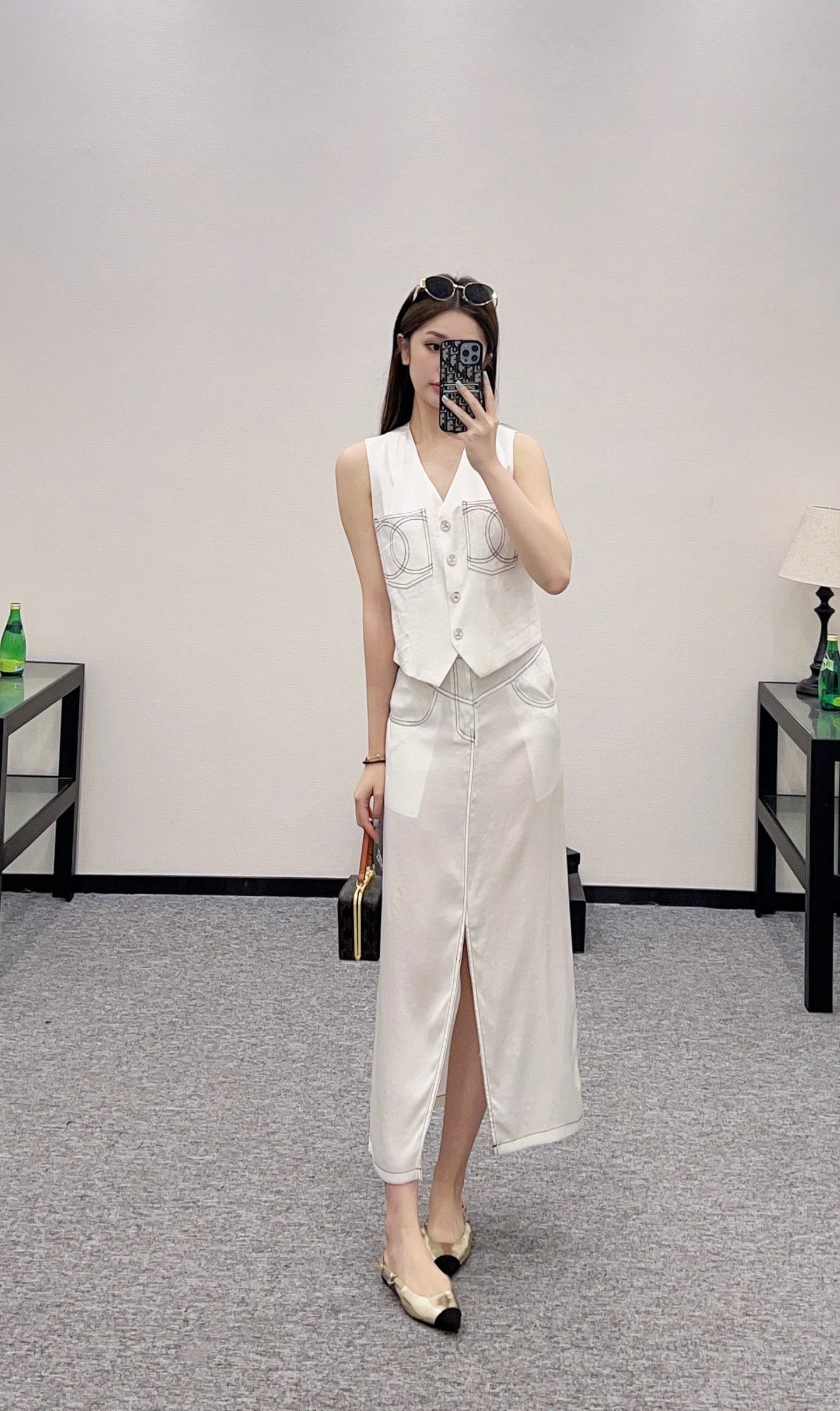C 2025 new product Vest slit long skirt suit