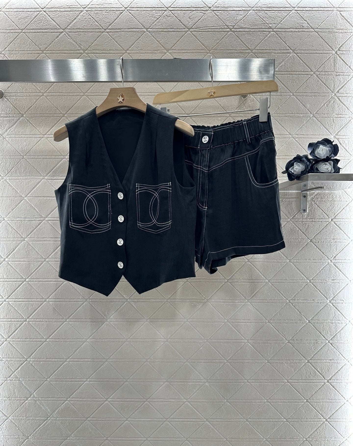 C 2025 new product Double C vest shorts set