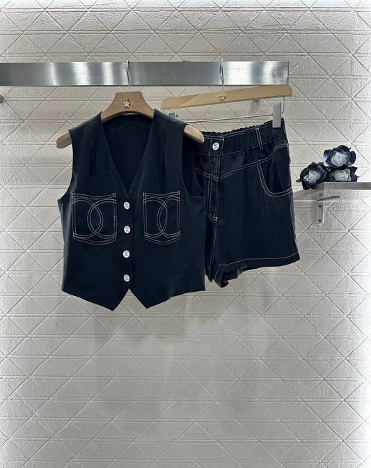 C 2025 new product Double C vest shorts set