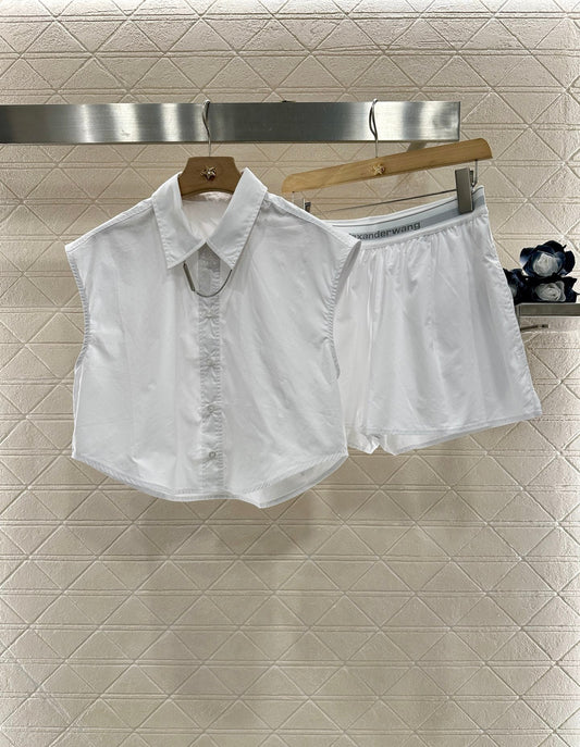 Al 2025 new product Sleeveless shirt and shorts set