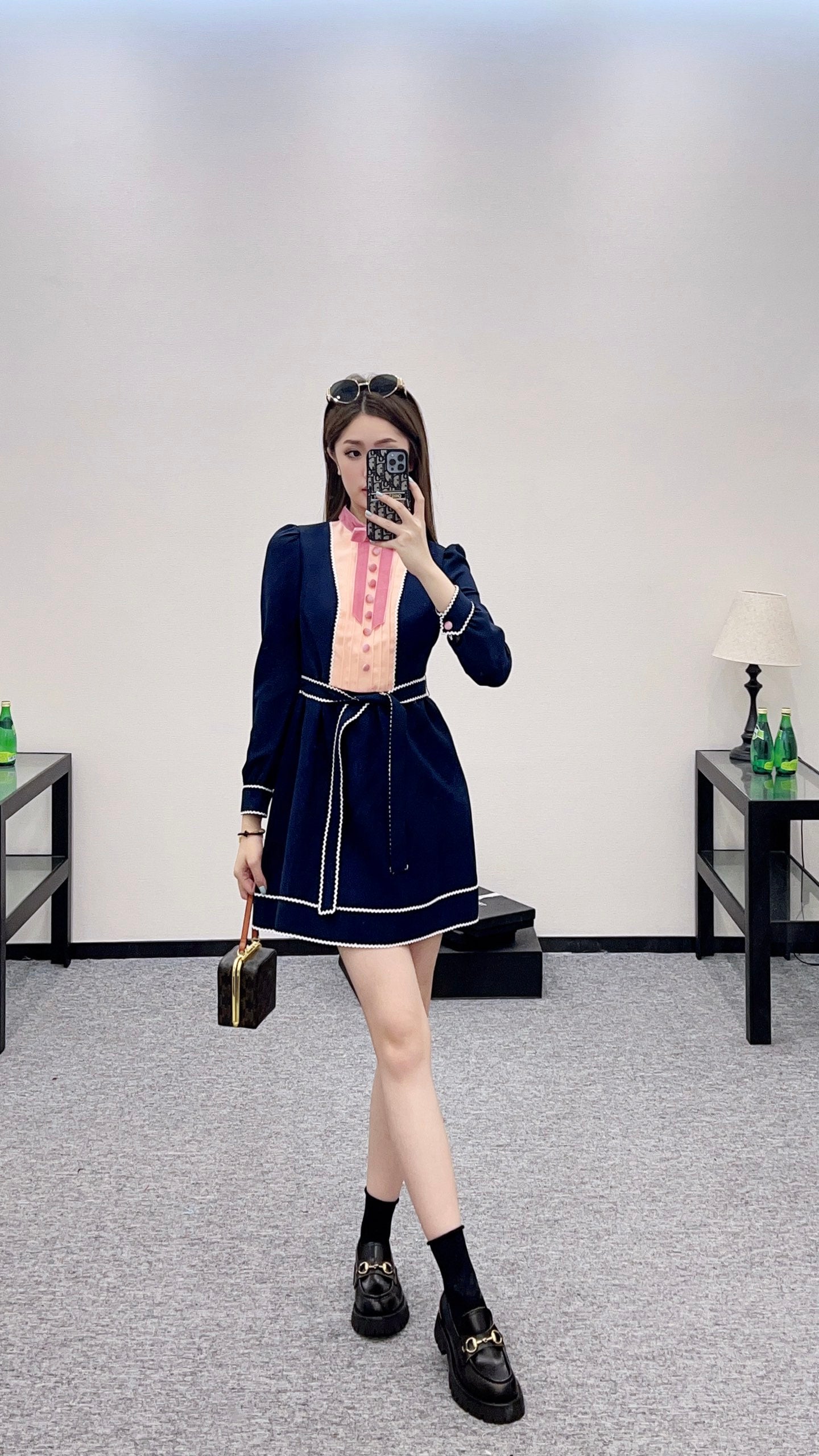 V 2025 new product Bow belt dress