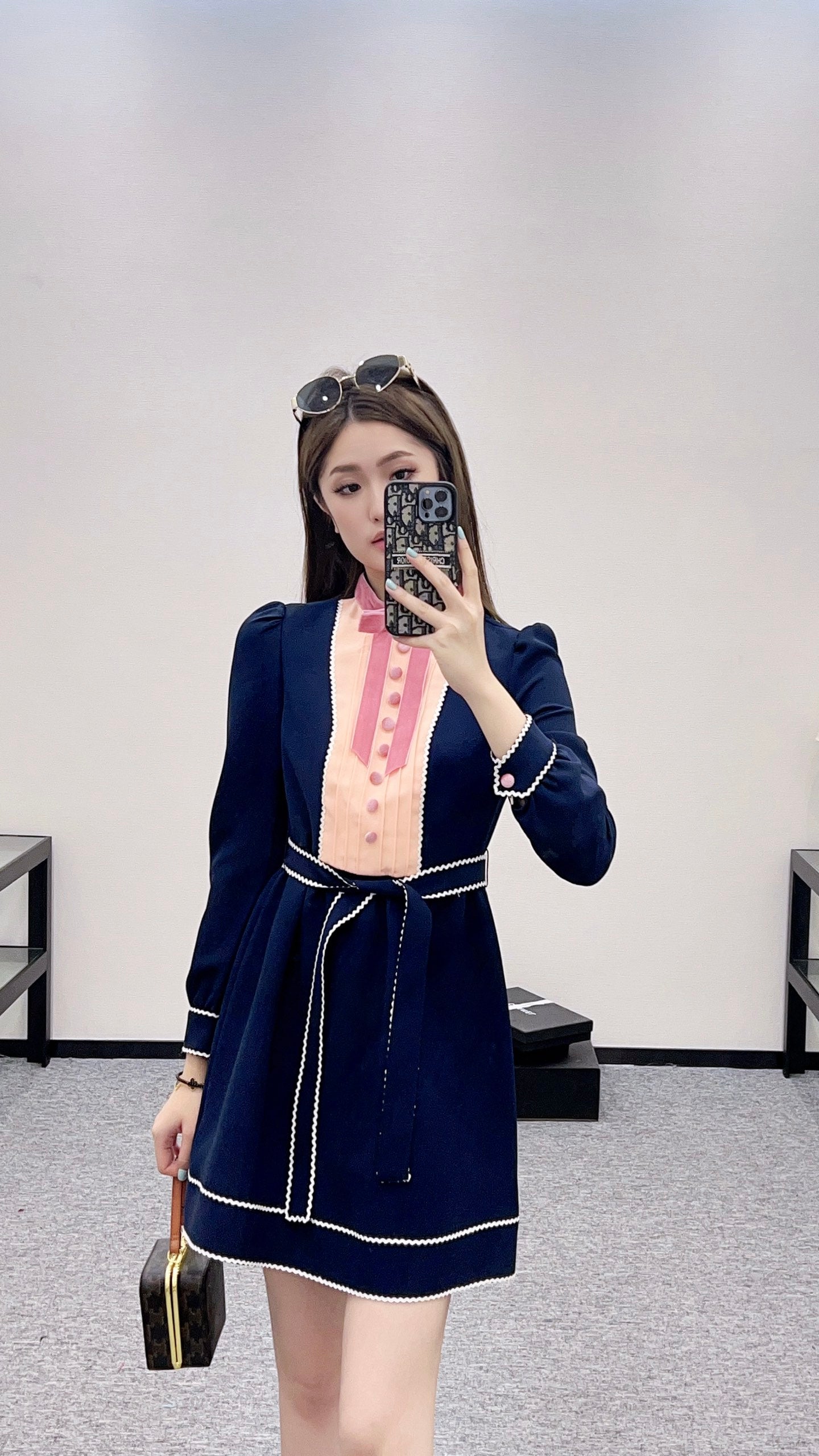 V 2025 new product Bow belt dress