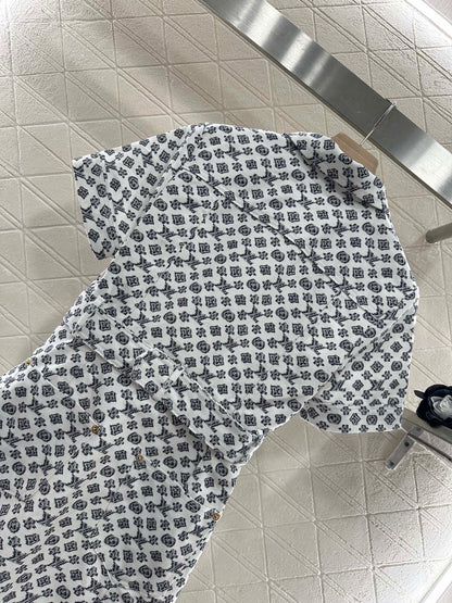 L 2025 new product Printed belt denim dress